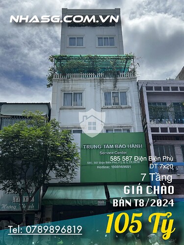 Bán nhà mặt tiền 585 587 Điện Biên Phủ Quận 31